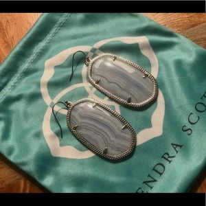 Kendra Scott Danielle Earrings Blue Lace Agate